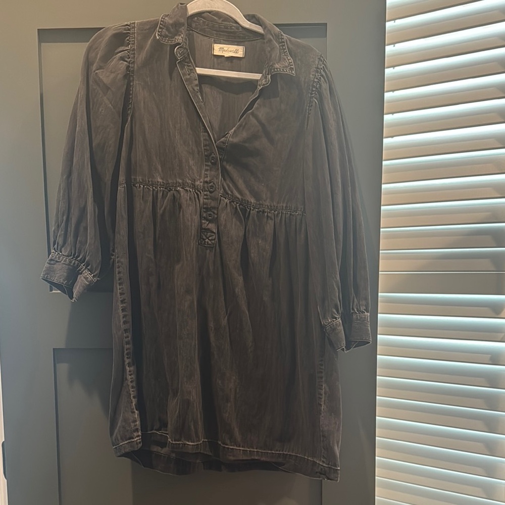 Madewell Black Washed Mini Dress